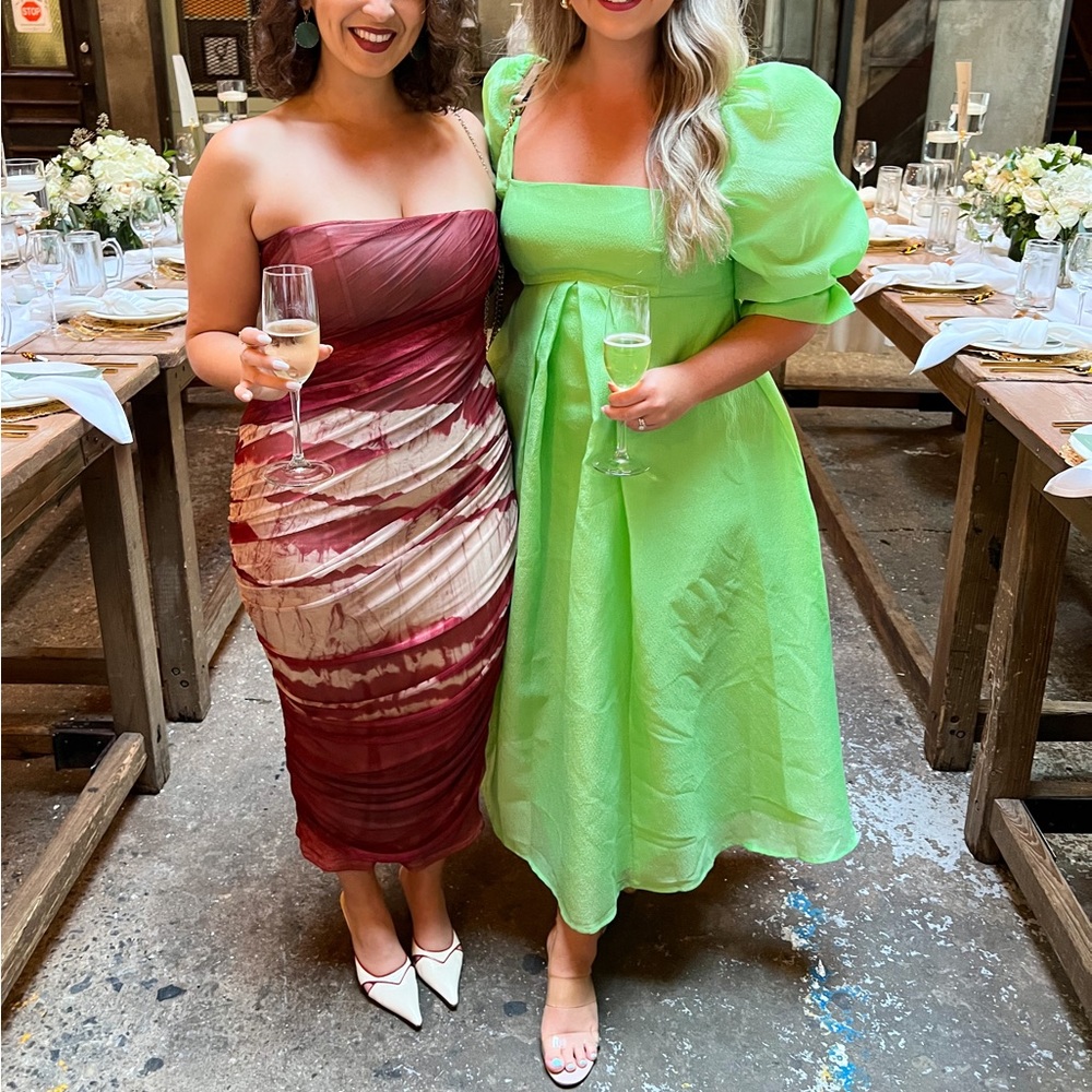 ASOS Edition Organza Green Midi Dress - Picture 5 of 6
